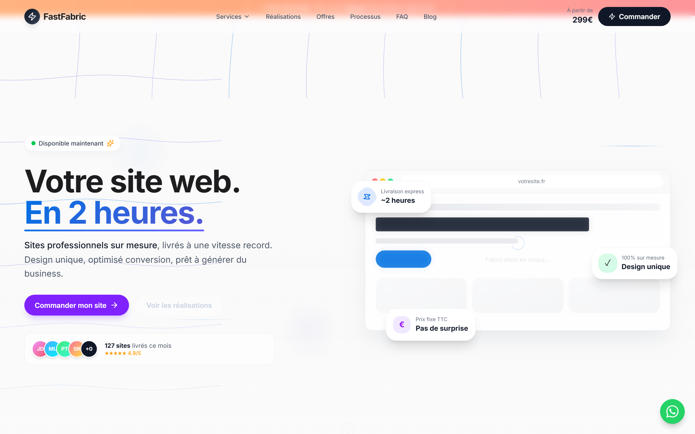 FastFabric — Site express pour SMB — livraison 2 h