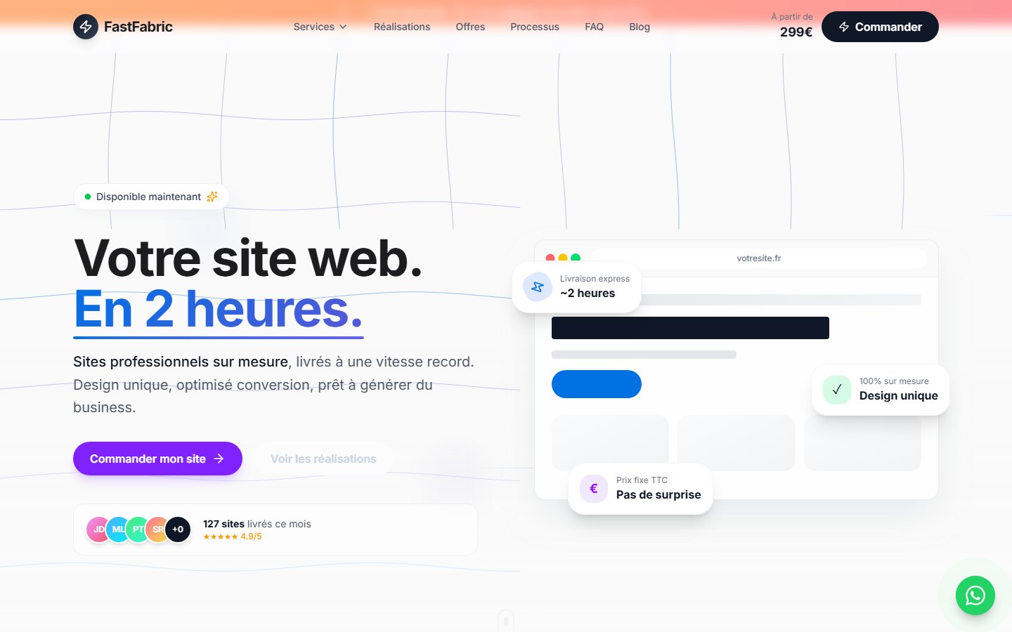 FastFabric — Site express pour SMB — livraison 2 h
